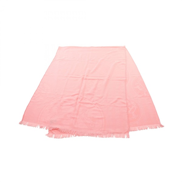 HERMES New Libris Stole scarf wrap silk cashmere Pink Used Women