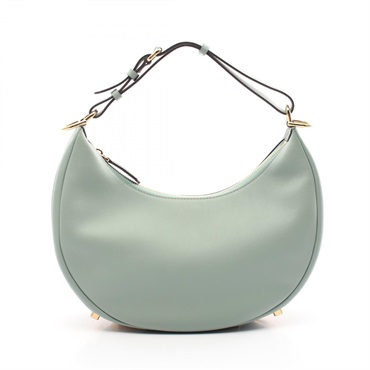 FENDI Graphi small shoulder Handbag 8BR798 leather Green Used Women