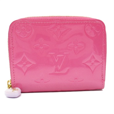 LOUIS VUITTON Zippy coin purse M82976 Vernis enamel leather  Pink Neon Used LV