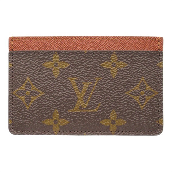LOUIS VUITTON Porte Cartes Simple Card Case M61733 Monogram canvas Brown Used LV