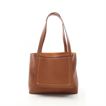HERMES Cabassellier 31 Hand Tote Bag Clemence leather Brown Gold Used mens U