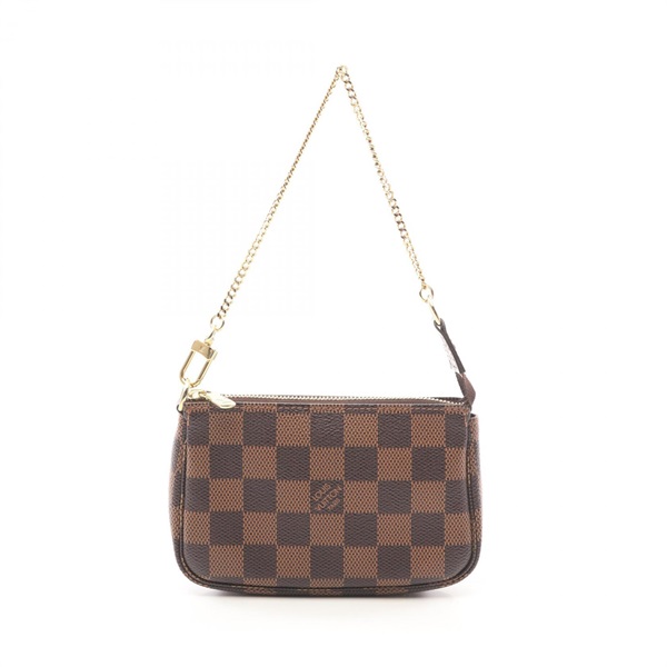 LOUIS VUITTON Mini pochette Accessoires Handbag N58009 Damier canvas Ebene Used