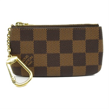 LOUIS VUITTON Pochette Cle key coin purse N62658 Damier canvas Ebene Used unisex