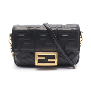 FENDI Mini Baguette Small Shoulder Bag 8BS017A72VF15ZW leather Black Used GHW