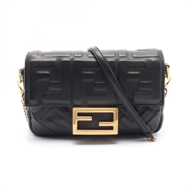 FENDI Mini Baguette Small Shoulder Bag 8BS017A72VF15ZW leather Black Used GHW