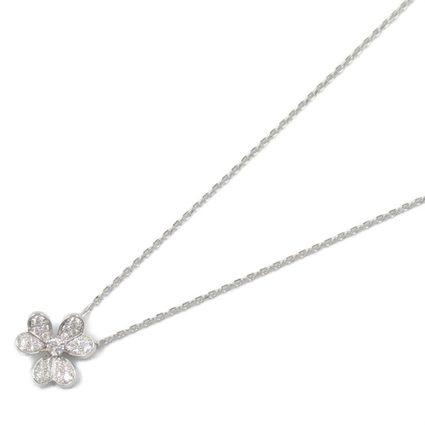 Van Cleef & Arpels Frivole Pendant Mini Necklace Diamond 18KWG Gold Used women