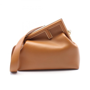 FENDI First Midi Shoulder crossbody Bag 8BP137 leather Brown Used
