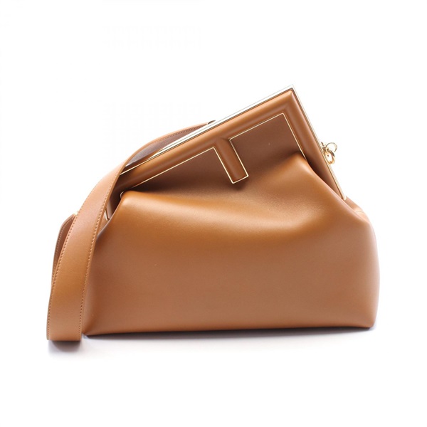 FENDI First Midi Shoulder crossbody Bag 8BP137 leather Brown Used