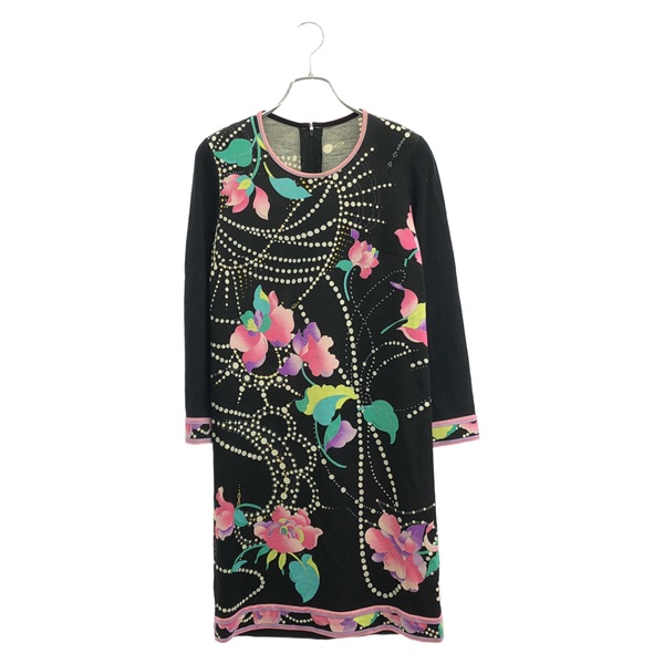 LEONARD FASHION Dress Silk Black #40 Used Women