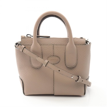 TOD'S Di 2way shoulder Handbag XBWDBSA0100 leather Beige Used Women