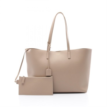 SAINT LAURENT PARIS shopping Tote shoulder Bag 600281 leather Beige Used