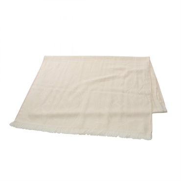 HERMES New Libris Stole shawl wrap cashmere silk White Used Women