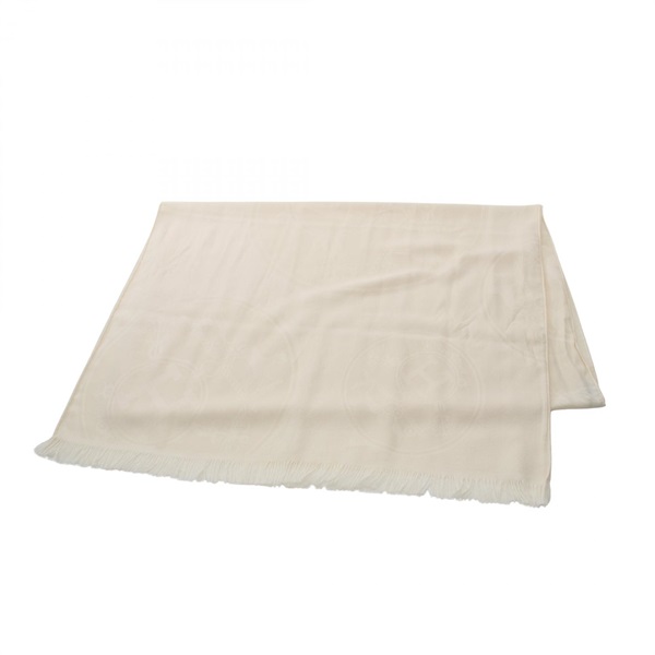 HERMES New Libris Stole shawl wrap cashmere silk White Used Women