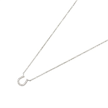 TIFFANY＆CO Metro Horseshoe Diamond Necklace pendant 18KWG Gold Used women 40cm