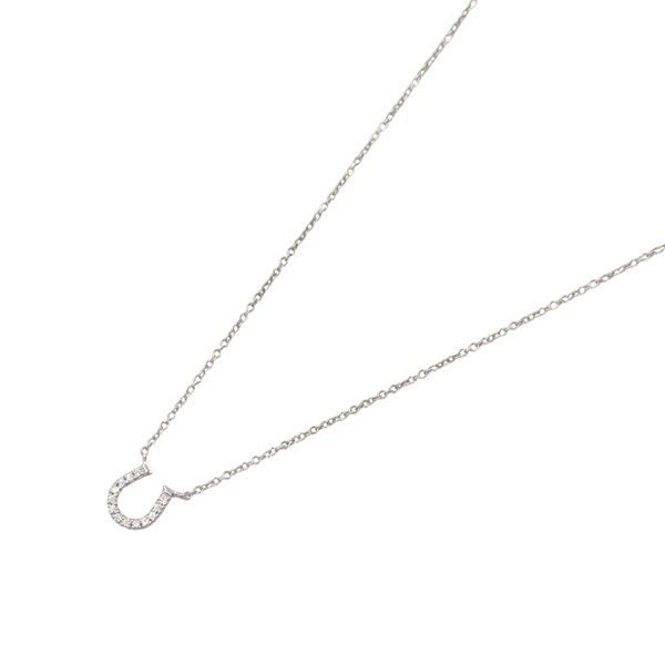 TIFFANY＆CO Metro Horseshoe Diamond Necklace pendant 18KWG Gold Used women 40cm