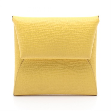 HERMES Bastia coin compact purse wallet U Epsom leather Jaune de naples Used SHW
