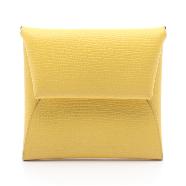 HERMES Bastia coin compact purse wallet U Epsom leather Jaune de naples Used SHW