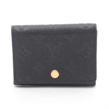 LOUIS VUITTON Carte de Visit Card Case M58456 Monogram empreinte Black Used LV