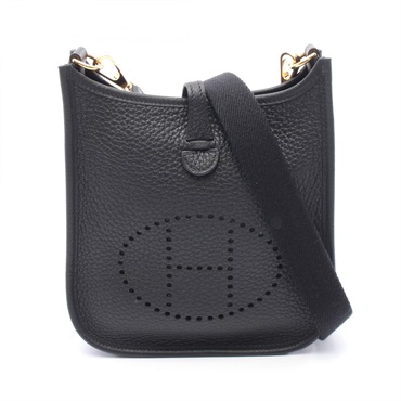 HERMES Evelyne TPM Shoulder crossbody Bag W Taurillon Clemence Black Used GHW