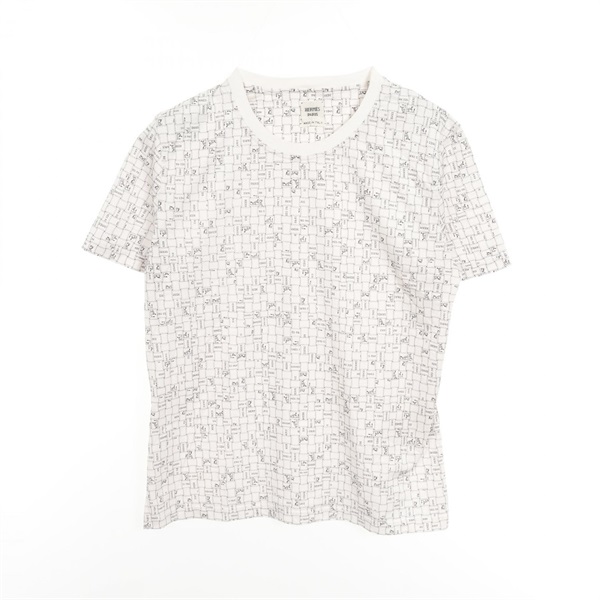 【ラグジュアリーなデザイン◎】HERMES Tシャツ Bolduc au Carre Bolduc au Carre