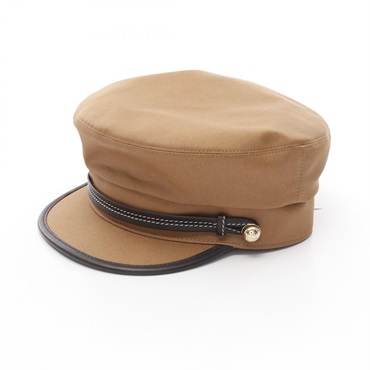 HERMES Giulietta Ex-Libris cap hats H242027N cotton Brown Used Women size 59