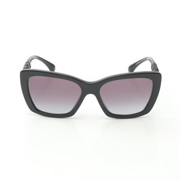 CHANEL COCO Mark sunglasses eyewear 5476-Q-A leather Plastic Black Used Women CC