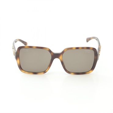 CHANEL sunglasses eyewear 5408-A Plastic Beige Brown Used Women COCO CC