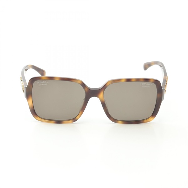 CHANEL sunglasses eyewear 5408-A Plastic Beige Brown Used Women COCO CC