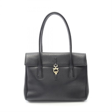 Salvatore Ferragamo Gancini Shoulder Bag 21 3387 leather Black Used Women
