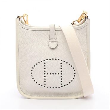 HERMES Evelyne TPM Shoulder Bag B Clemence leather New White Used GHW Women
