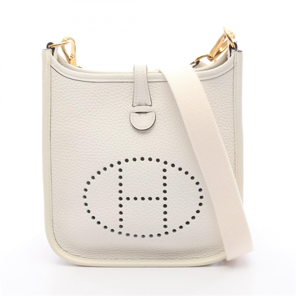 HERMES Evelyne TPM Shoulder Bag B Clemence leather New White Used GHW Women