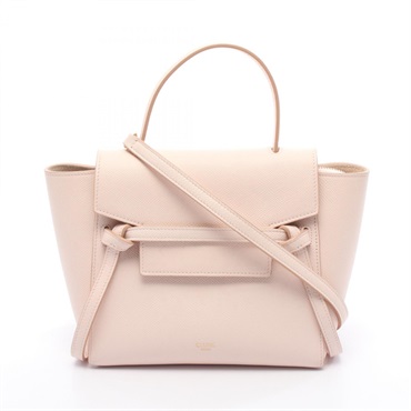 CELINE BELT BAG NANO Shoulder Handbag 189003 leather Pink Used Women