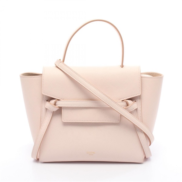 CELINE BELT BAG NANO Shoulder Handbag 189003 leather Pink Used Women