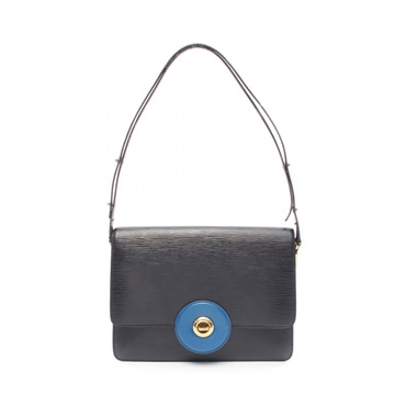 LOUIS VUITTON Free Run Shoulder Bag M52415 Epi Leather Black Blue Used LV