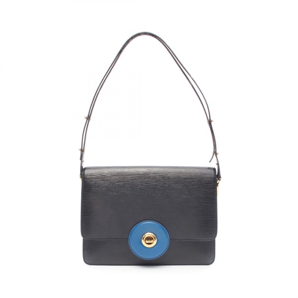 LOUIS VUITTON Free Run Shoulder Bag M52415 Epi Leather Black Blue Used LV