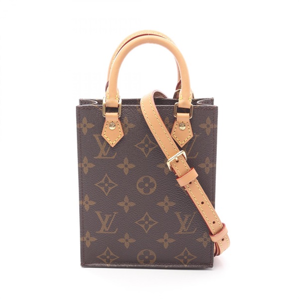 LOUIS VUITTON Petit Sac Plat Shoulder Handbag M81295 Monogram canvas Used Women