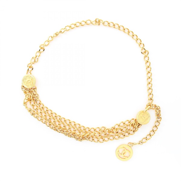 CHANEL COCO Mark Chain belt 1984 Gold Plated Used Women CC GHW
