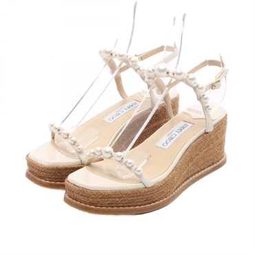 JIMMY CHOO Pearl Strap Sandals leather White Size 35 Used Women