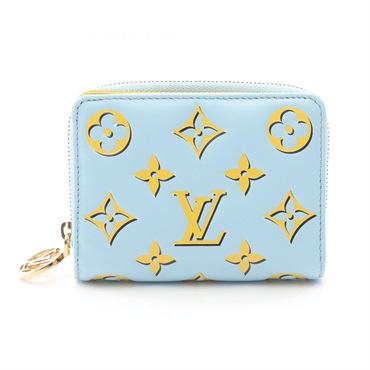 LOUIS VUITTON Portefeuille Lou Bi-fold Wallet M83687 Monogram Leather Baby Blue