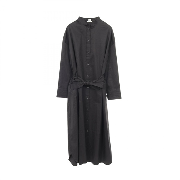 HERMES Dress cotton Black Used Women size 36