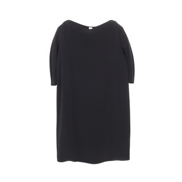 HERMES Dress silk Black Used Women size