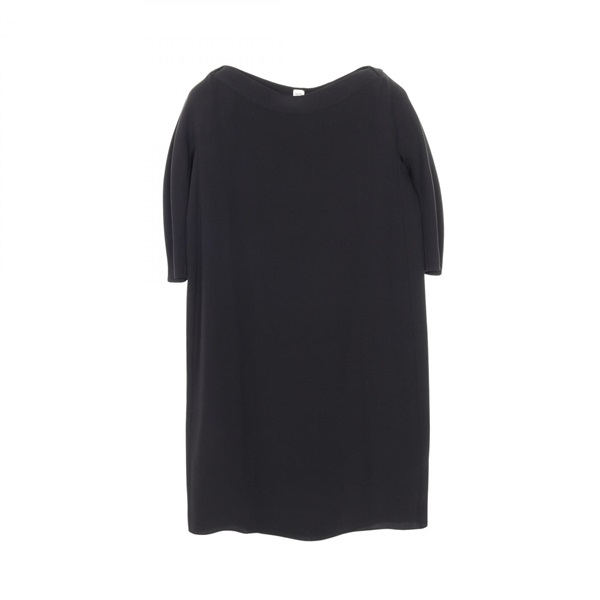 HERMES Dress silk Black Used Women size