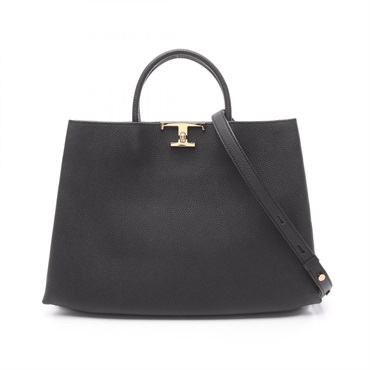 TOD'S T Timeless Shopping Medium Tote Bag XBWTSQF0350XWZB999 leather Black Used