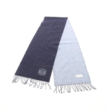 LOEWE Anagram Scarf A28003861 Wool cashmere Navy Blue Used unisex