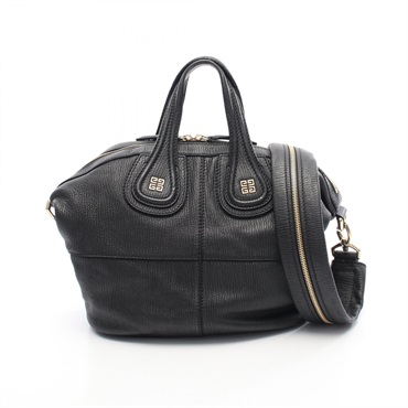 GIVENCHY Nightingale shoulder Handbag leather Black Used Women