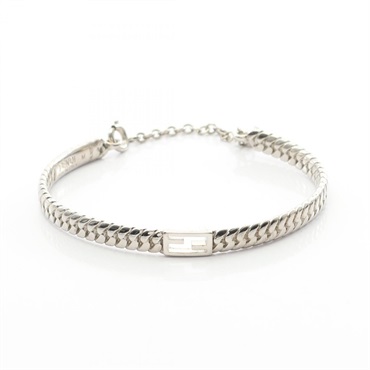 FENDI Baguette Bracelet Bangle FF 1A321 Stainless Steel Used Women 16cm