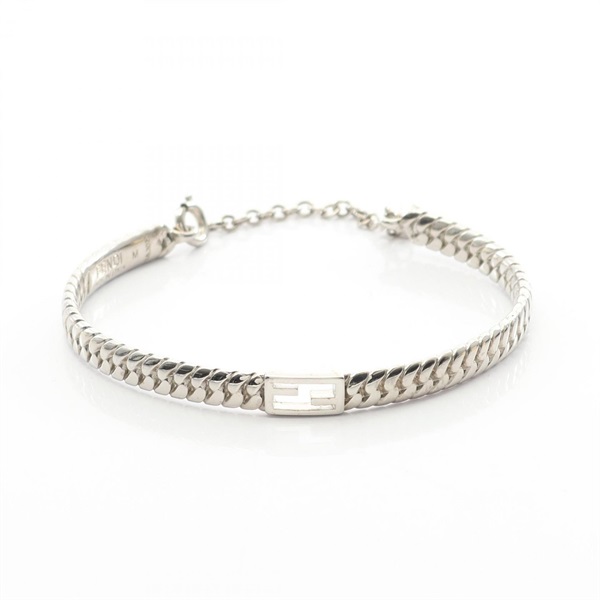 FENDI Baguette Bracelet Bangle FF 1A321 Stainless Steel Used Women 16cm
