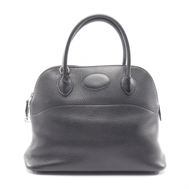 HERMES Bolide 31 Tote Handbag Clemence leather Black Noir Used Women SHW H