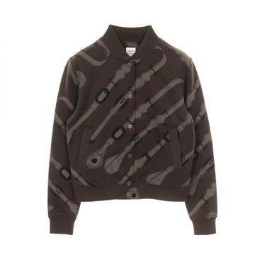 HERMES Sweatshirt Blouson jacket coat cotton Brown Used Women #36