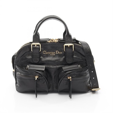 Christian Dior Grand Tour Bowling Crossbody Handbag M6000UNQD_M900 leather Black
